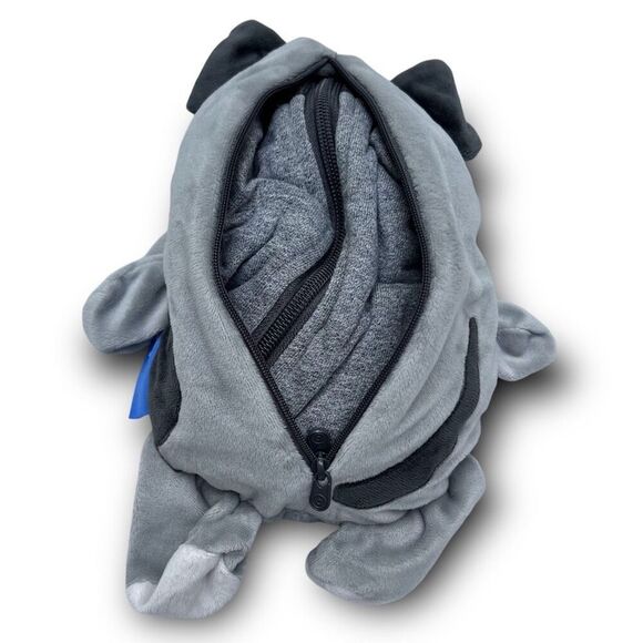 Cubcoats “Pimm the Pup” 2 for 1 Zip up Hoodie & Plushie, Gray/Charcoal Size 2T - Picture 4 of 16